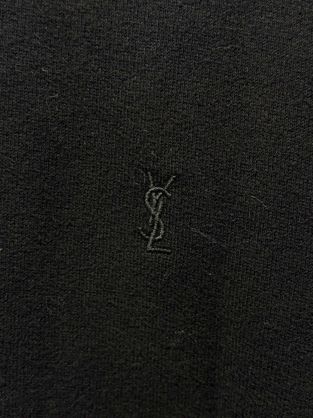 2024 Saint Laurent ‘YSL’ Embroidered Logo Black Sweatshirt