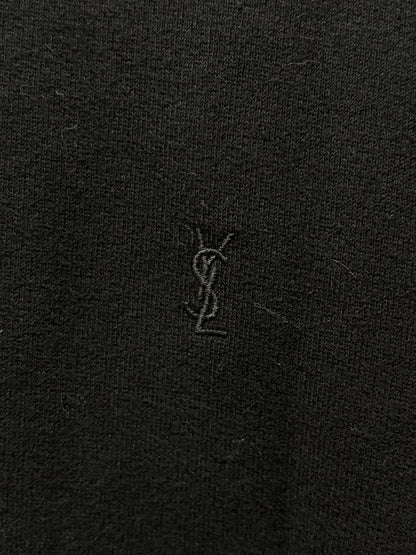 2024 Saint Laurent ‘YSL’ Embroidered Logo Black Sweatshirt