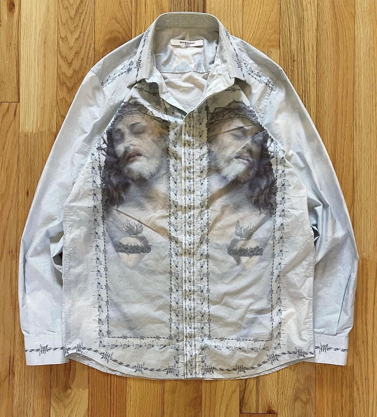 Spring Summer 2016 Givenchy by Ricardo Tisci ‘Jesus in Thorns’ Button Down Shirt