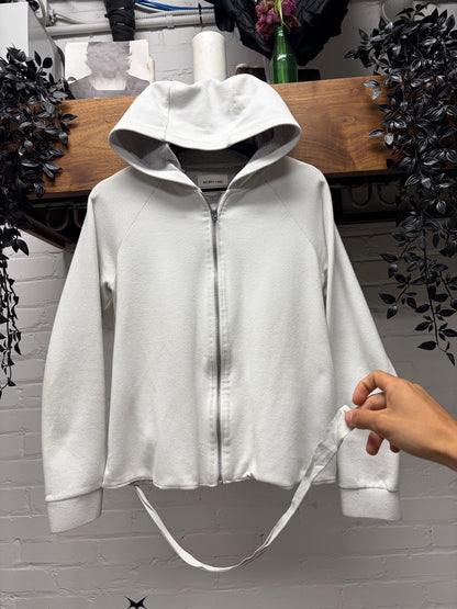 Vintage 1999 Helmut Lang ‘Backpack Strap’ White Cotton Hoodie