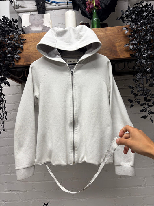 Vintage 1999 Helmut Lang ‘Backpack Strap’ White Cotton Hoodie