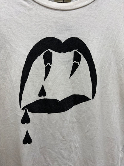 2015 Saint Laurent ‘Bloodluster’ White Fangs Graphic T-Shirt