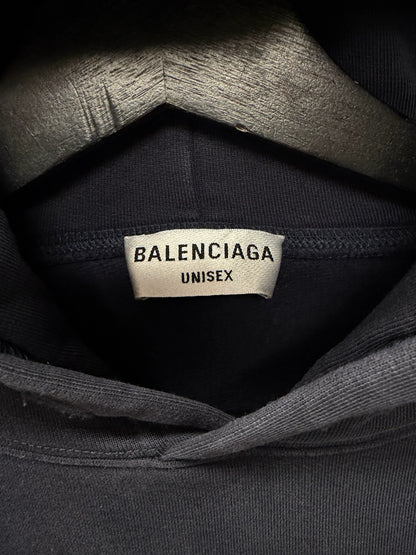 2021 Balenciaga ‘New Tork’ Collegiate Embroidered Logo Hoodie