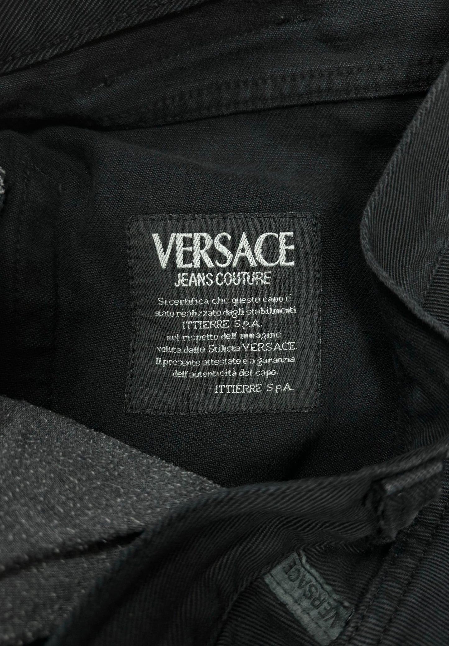 1990s Versace Jeans Black Wide Leg Denim