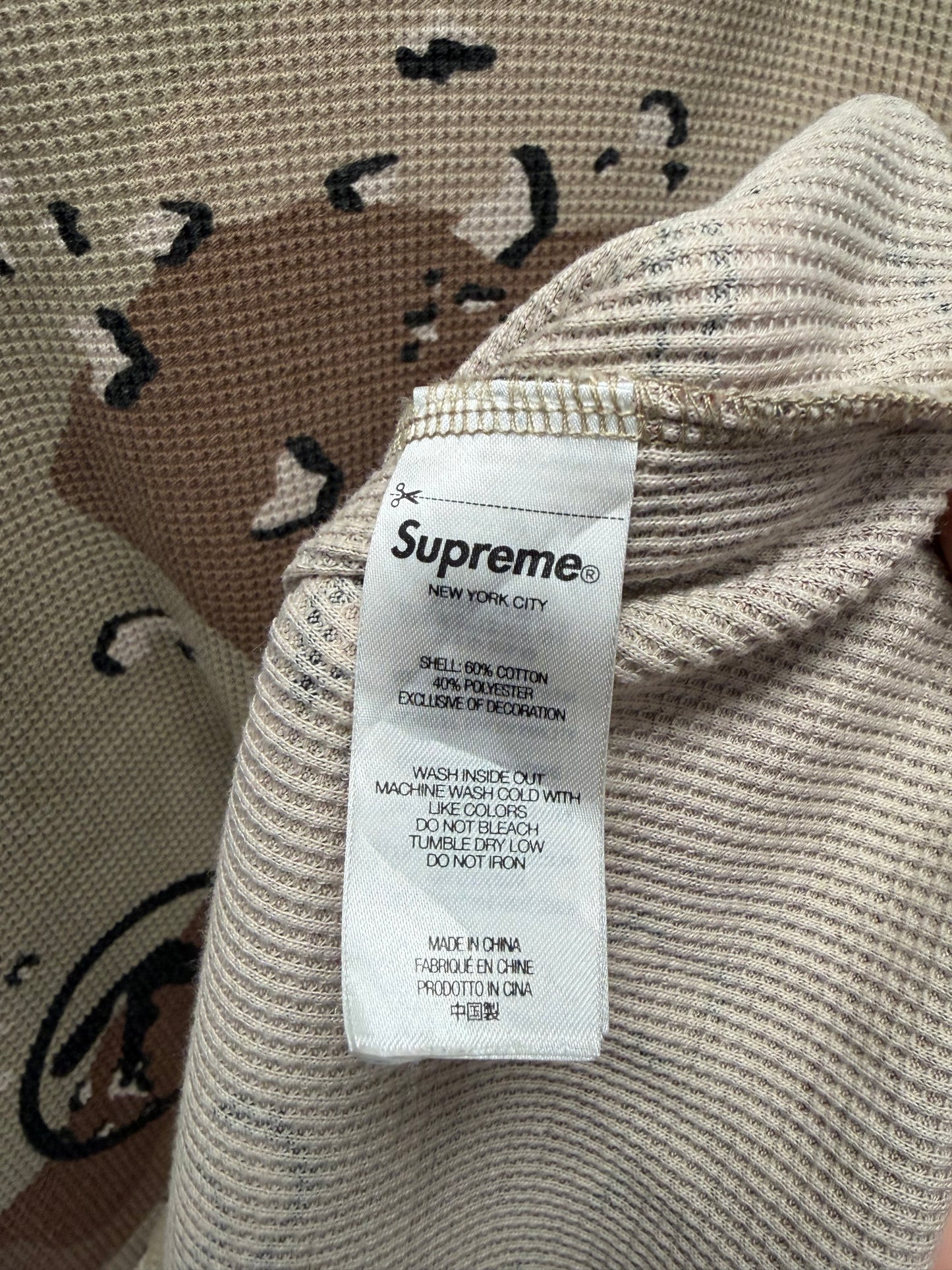 SS2025 Supreme x Aphex Twin Themal ‘Desert Camo’ Long Sleeve Shirt