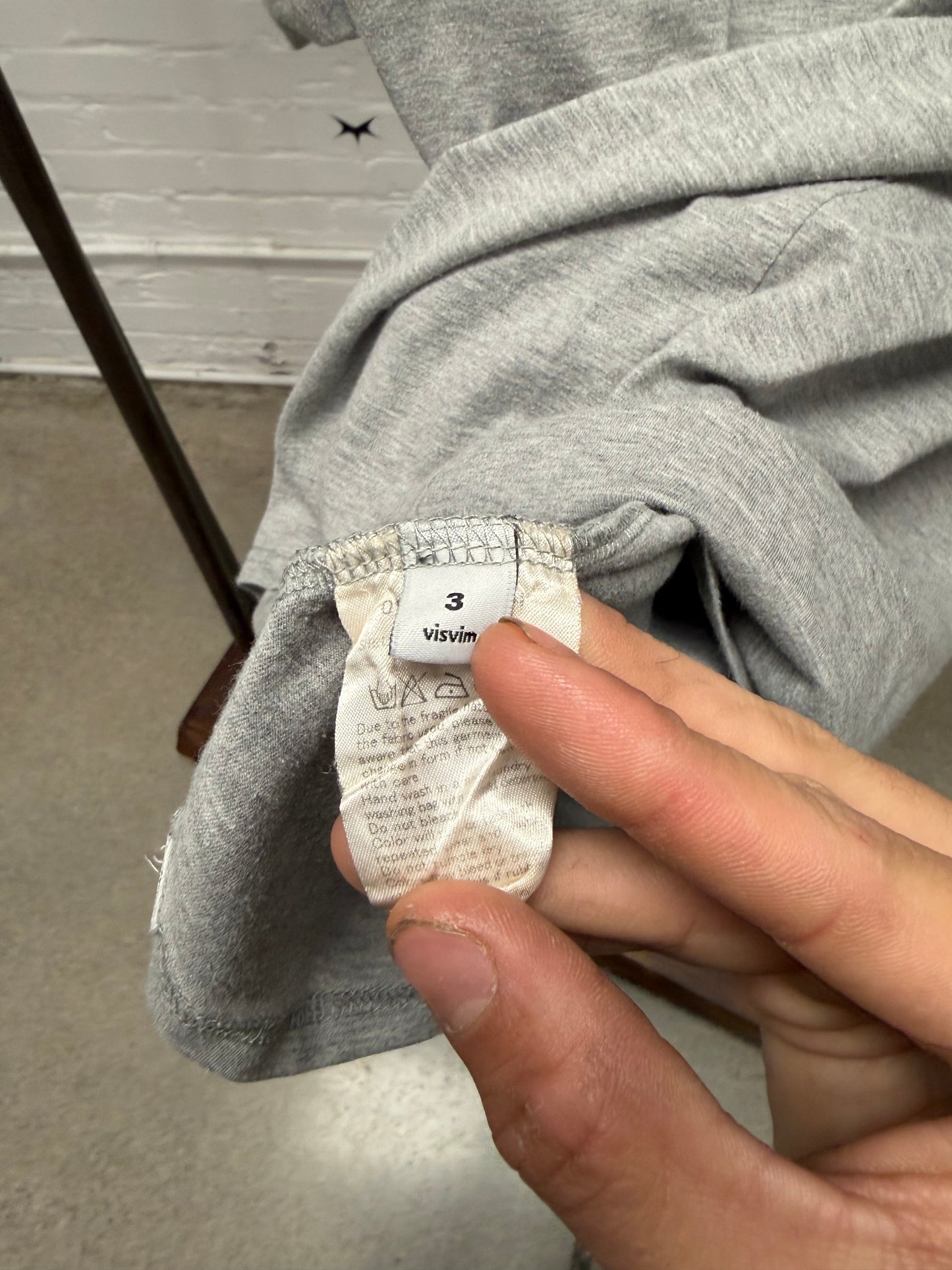 Visvim ‘Knit Pocket’ Heather Grey Cotton T-Shirt