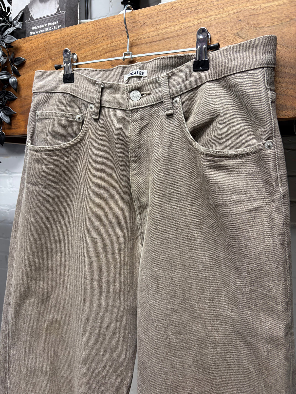 Auralee ‘Hard Twist’ Brown Relaxed Fit Denim