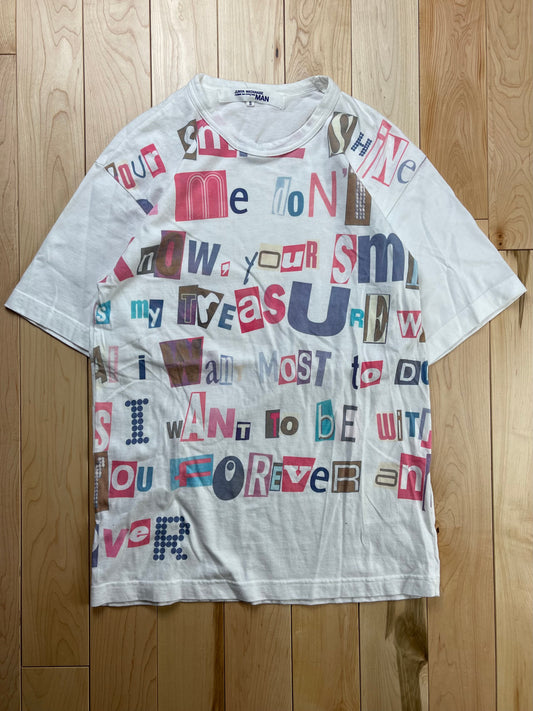 SS2002 Junya Watanabe Poem ‘Ransom Note’ Graphic T-Shirt