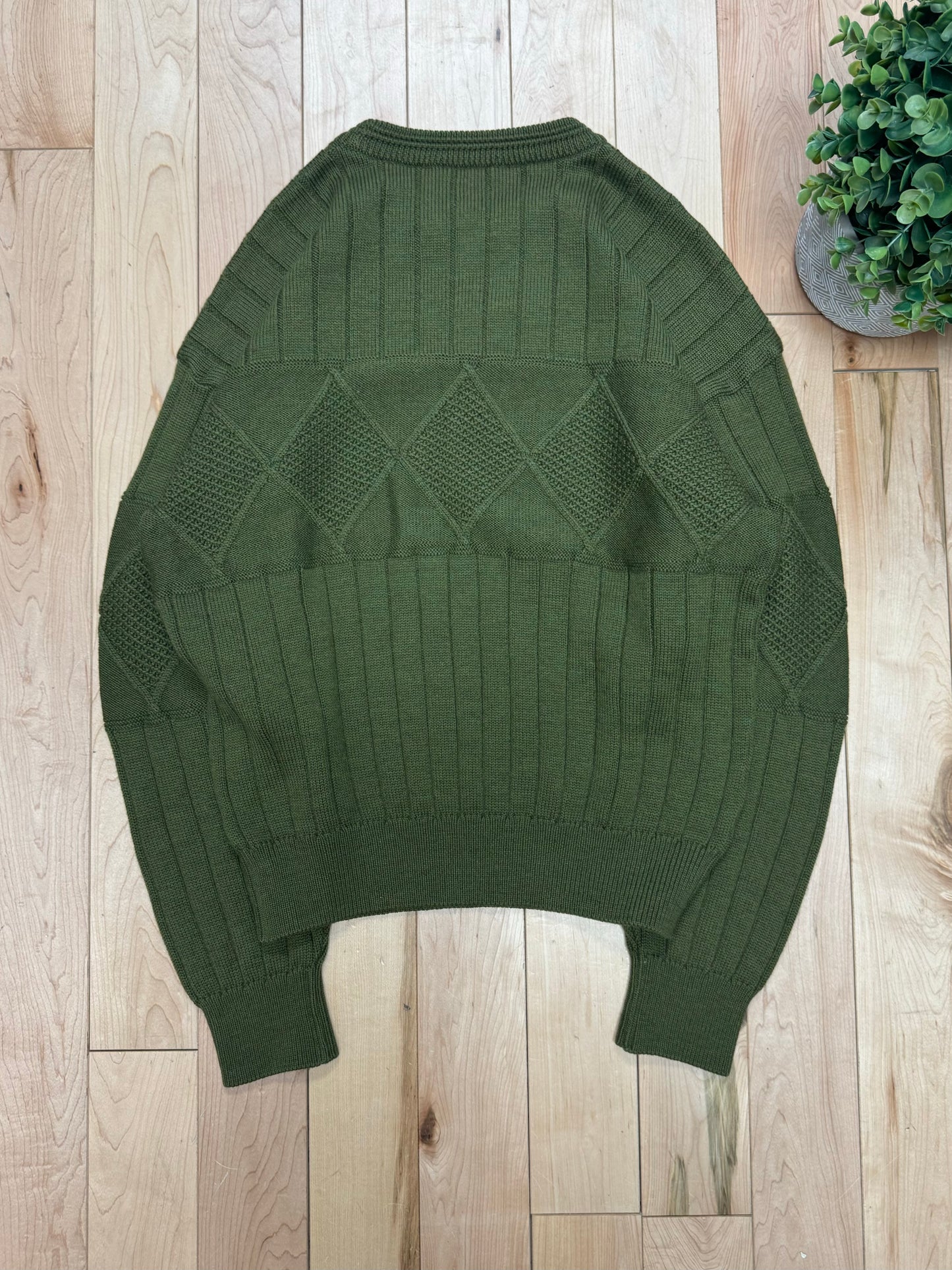 Vintage 90s Christian Dior Argyle Knit Sweater