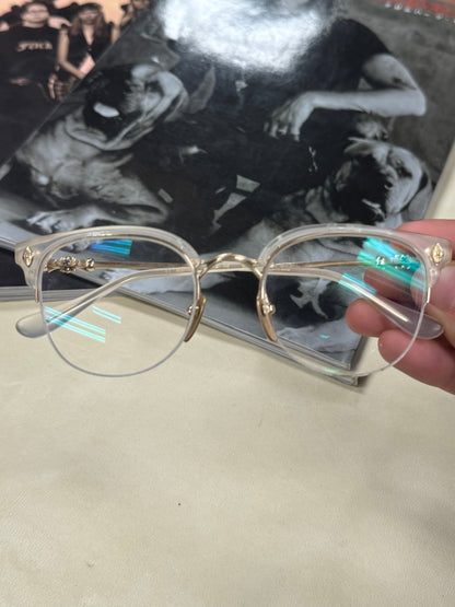 Chrome Hearts 22K Gold ‘Tang’ Clear Prescription Glasses Frames