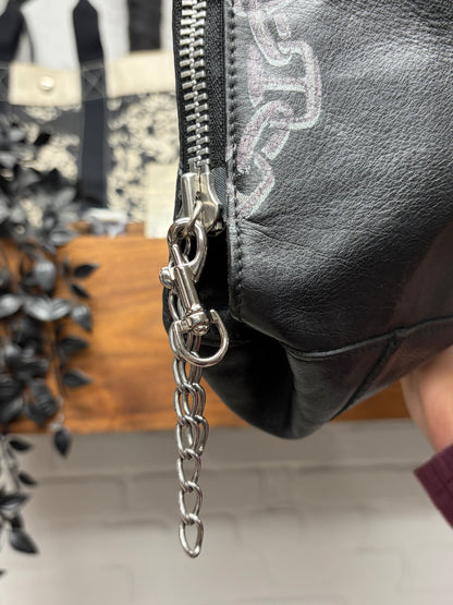 AW2014 Yohji Yamamoto Cowhide ‘Tiger & Chains’ Black Leather Tote Bag