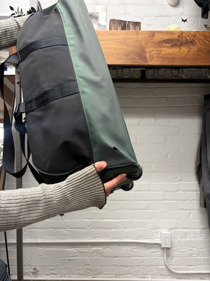 Vintage Chanel Black/Green Canvas Massive Roller Travel Bag