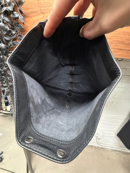 Vintage Chrome Hearts Leather Scroll Logo Biker Skull Cap