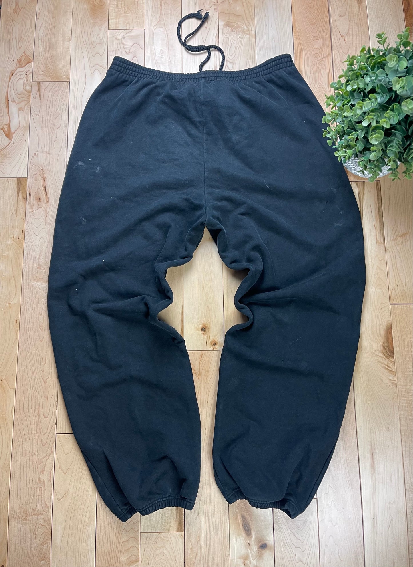 Balenciaga Typewriter Logo Black Drawstring Sweatpants