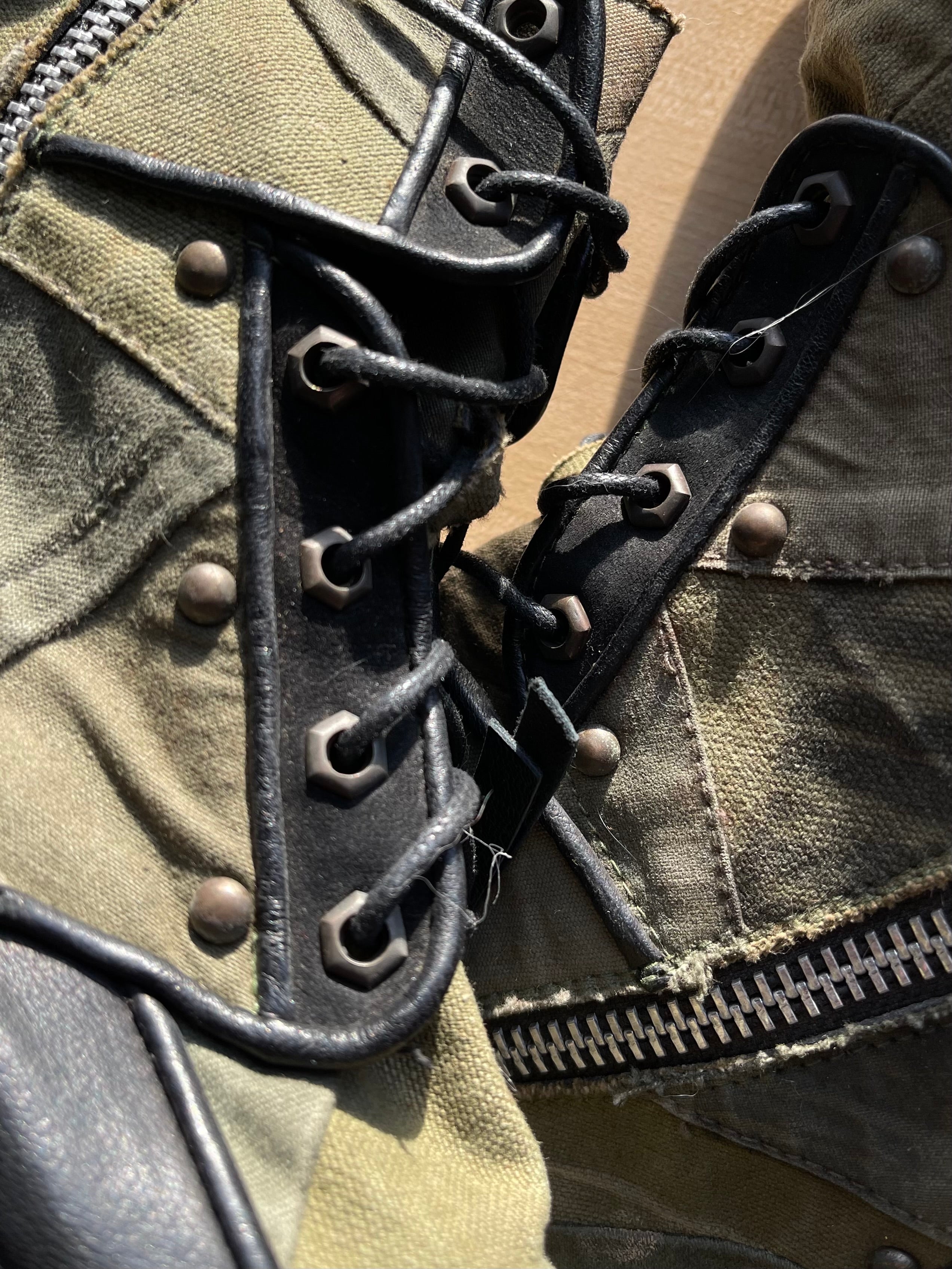 14th Addiction Military Bag Reconstructed Combat Boots – Alex