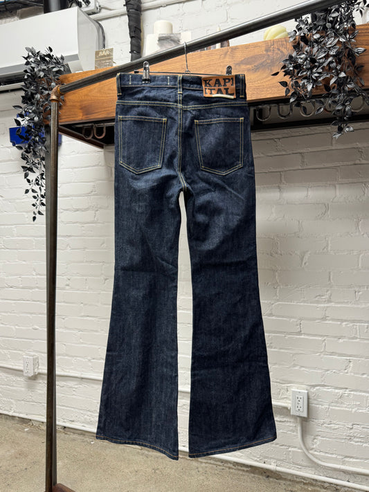 Kapital Raw Blue Flared Leg ‘Bell Bottom’ Denim