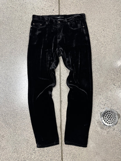 2019 Saint Laurent Black Velour Slim/Skinny Bottoms