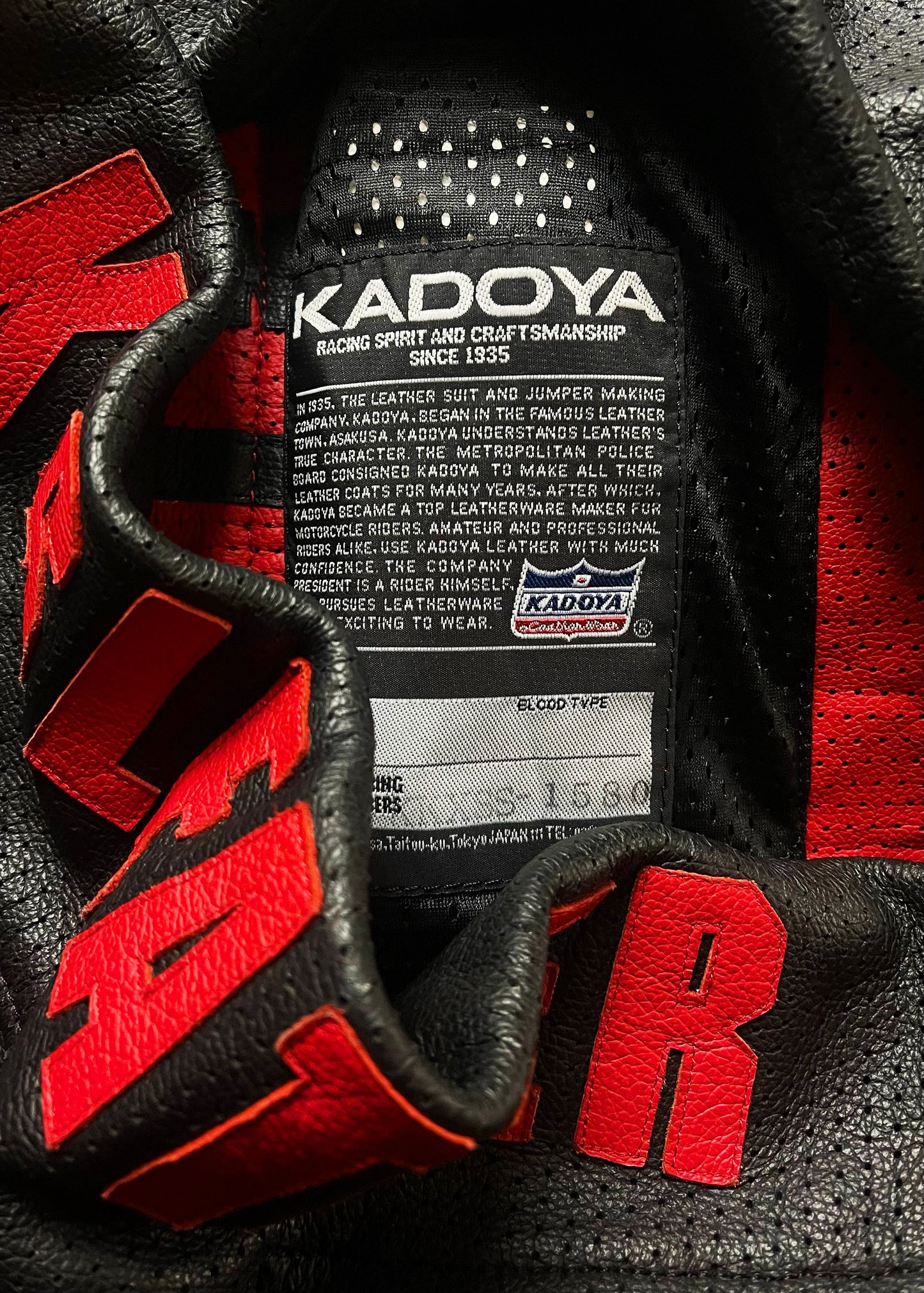 Kadoya K’s Leather ‘Blackhorse Racing Team’  Armored Leather Moto-Biker Jacket