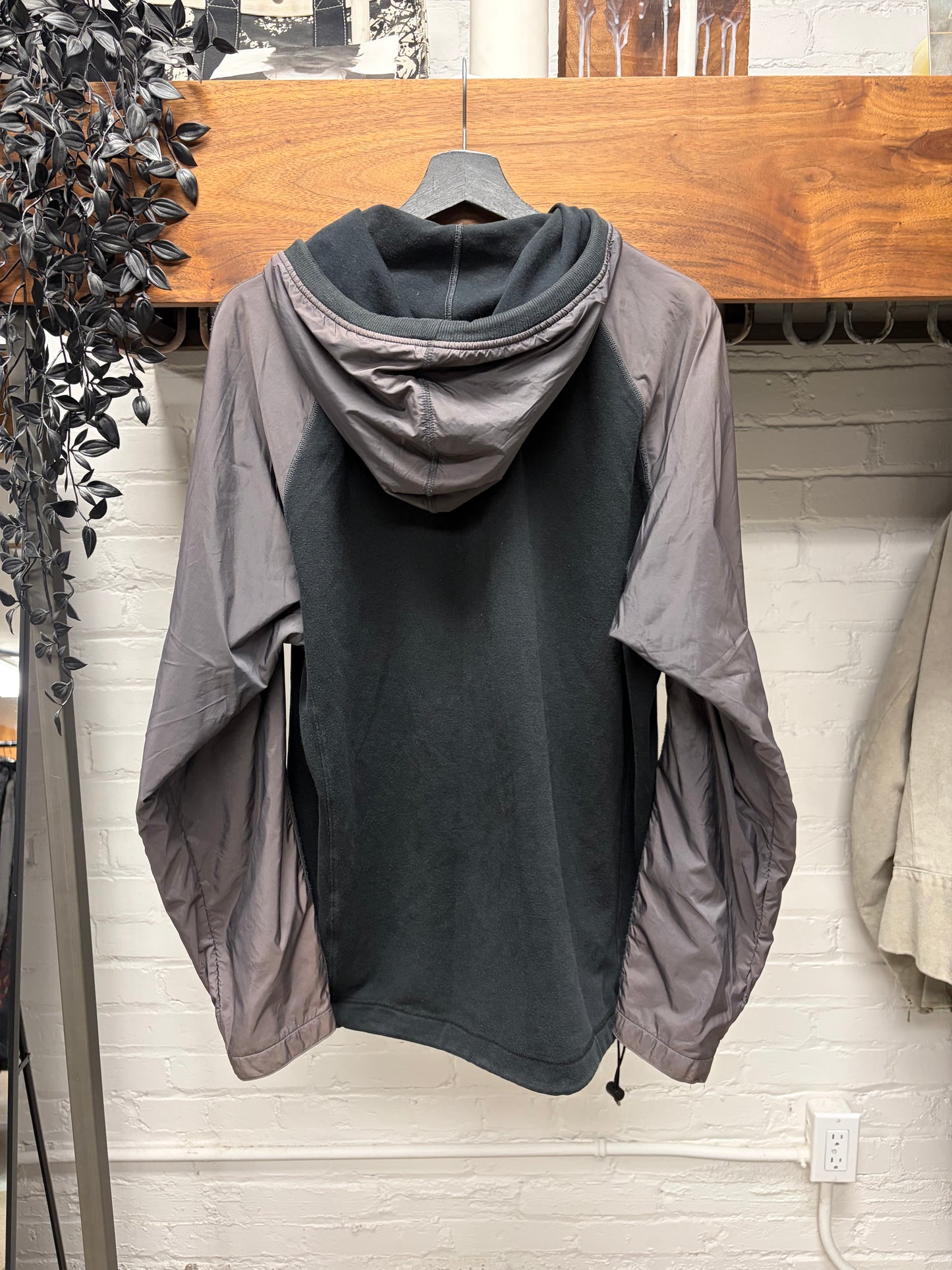 Vintage Issey Miyake Men Hybrid Cotton/Shell Reflective Grey Zip Up Hoodie