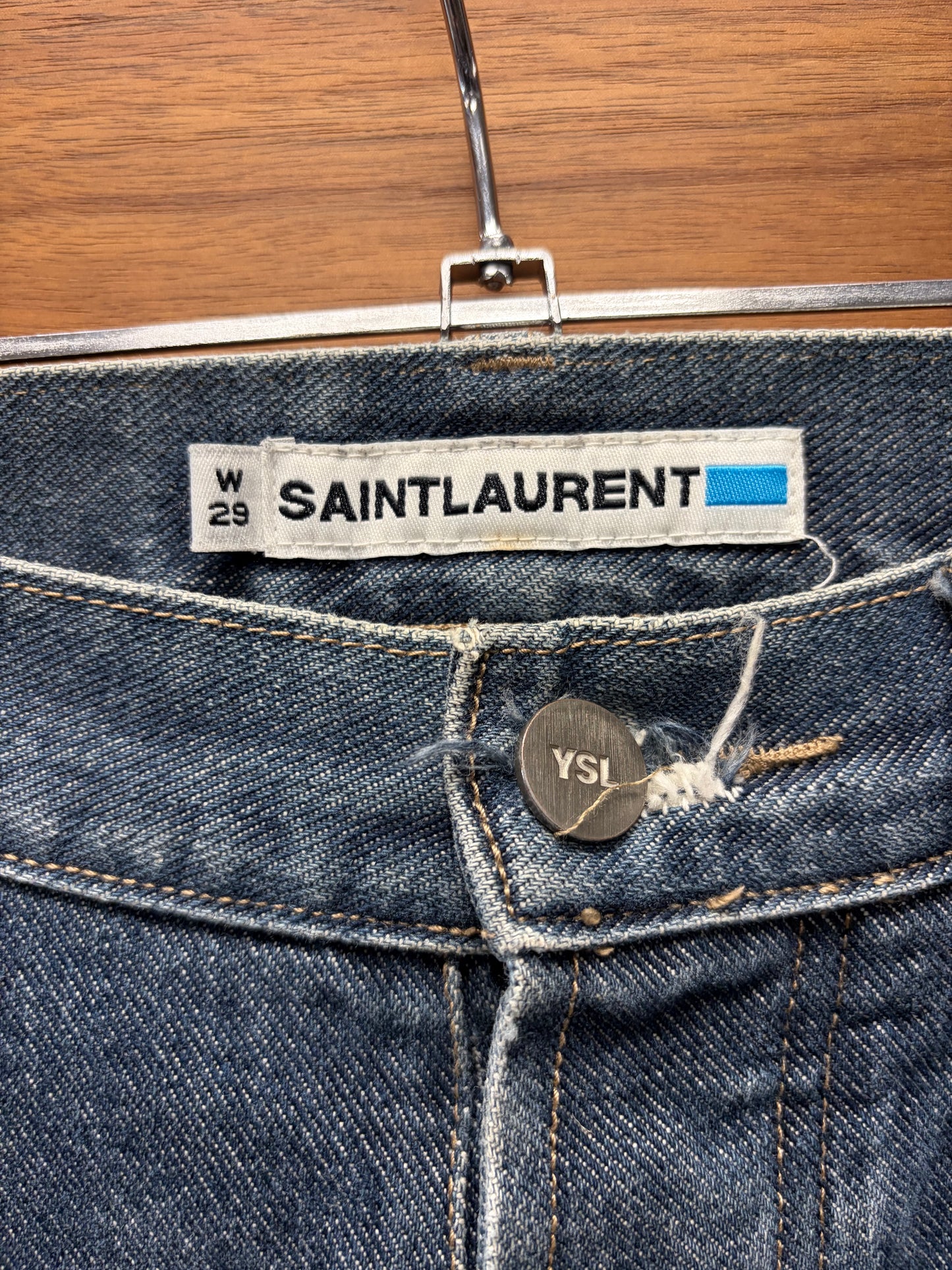 Vintage Yves Saint Laurent Washed Blue Bootcut Denim