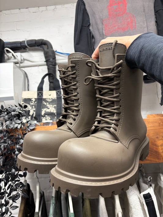 Balenciaga ‘Steroid’ Brown Lace Up Combat Boots