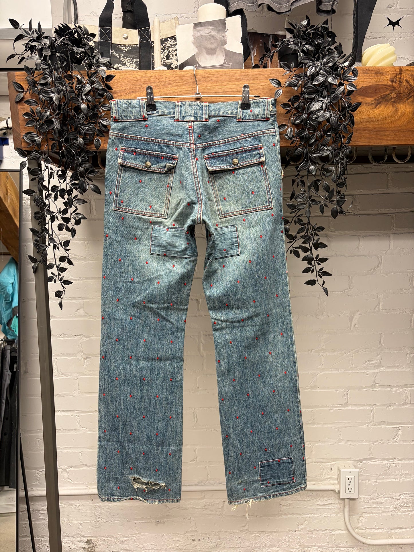 SS2002 Undercover ‘Illusion of Haze’ Repaired Blue Flared Leg Denim