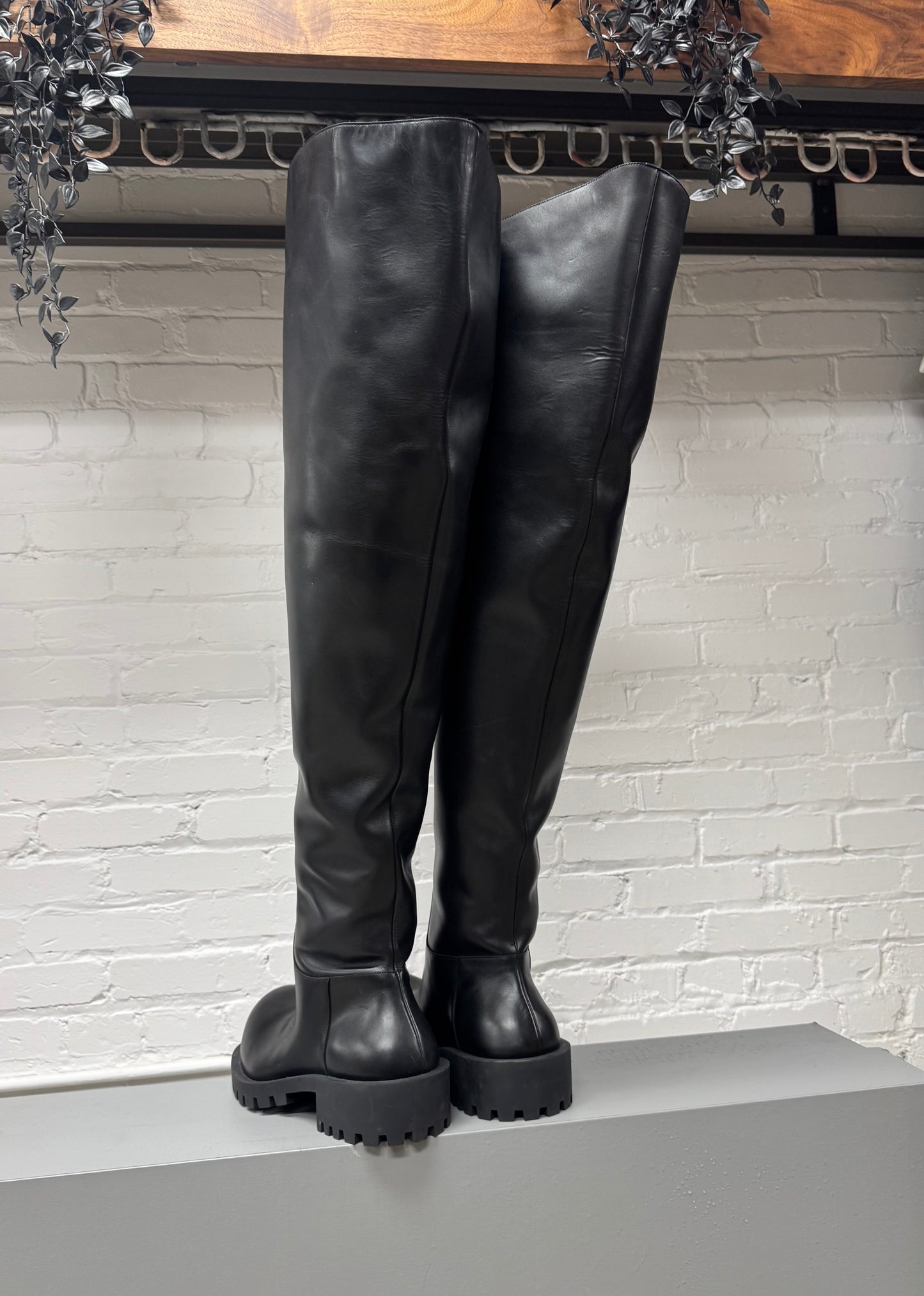 Balenciaga Over Knee Length ‘Hummer’ Extra Tall Platform Leather Boots