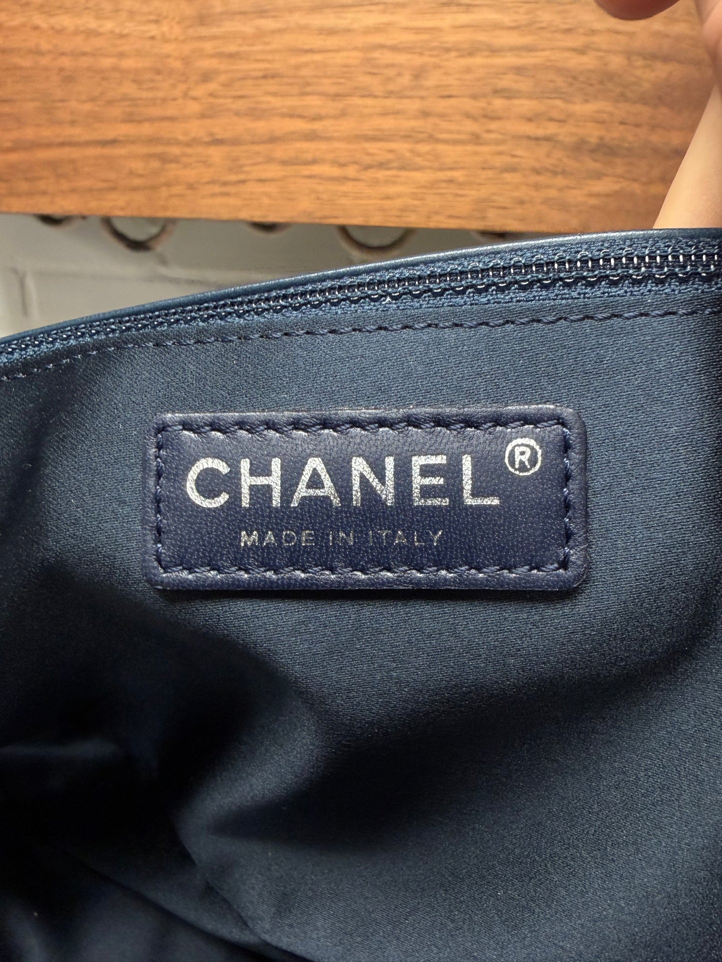 Chanel Blue Python Leather Classic ‘Flap Bag’ with Silver Hardware