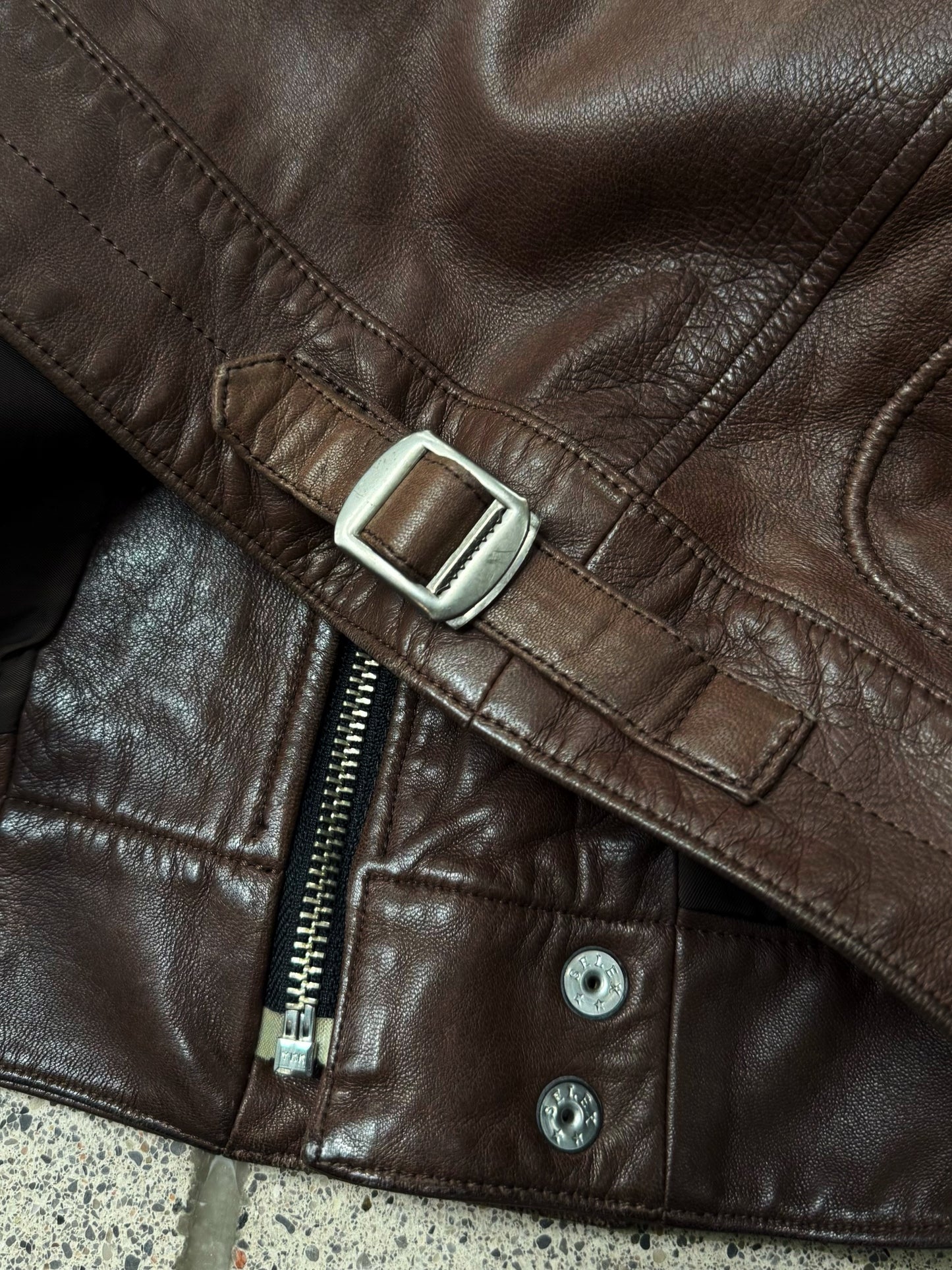 AW2007 Undercover Brown Lambskin Leather Worker’s Jacket