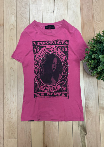 Hysteric Glamour Rhinestone Studded Pink T-Shirt