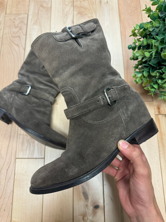 Prada Brown Suede Ankle Boots