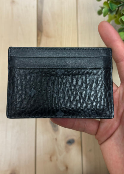 MCM Black/Grey Monogram Leather Cardholder Wallet