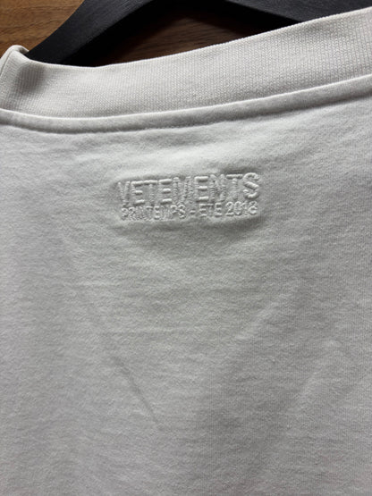SS2018 Vetements ‘Baseball Logo’ Embroidered White/Red Sweatshirt