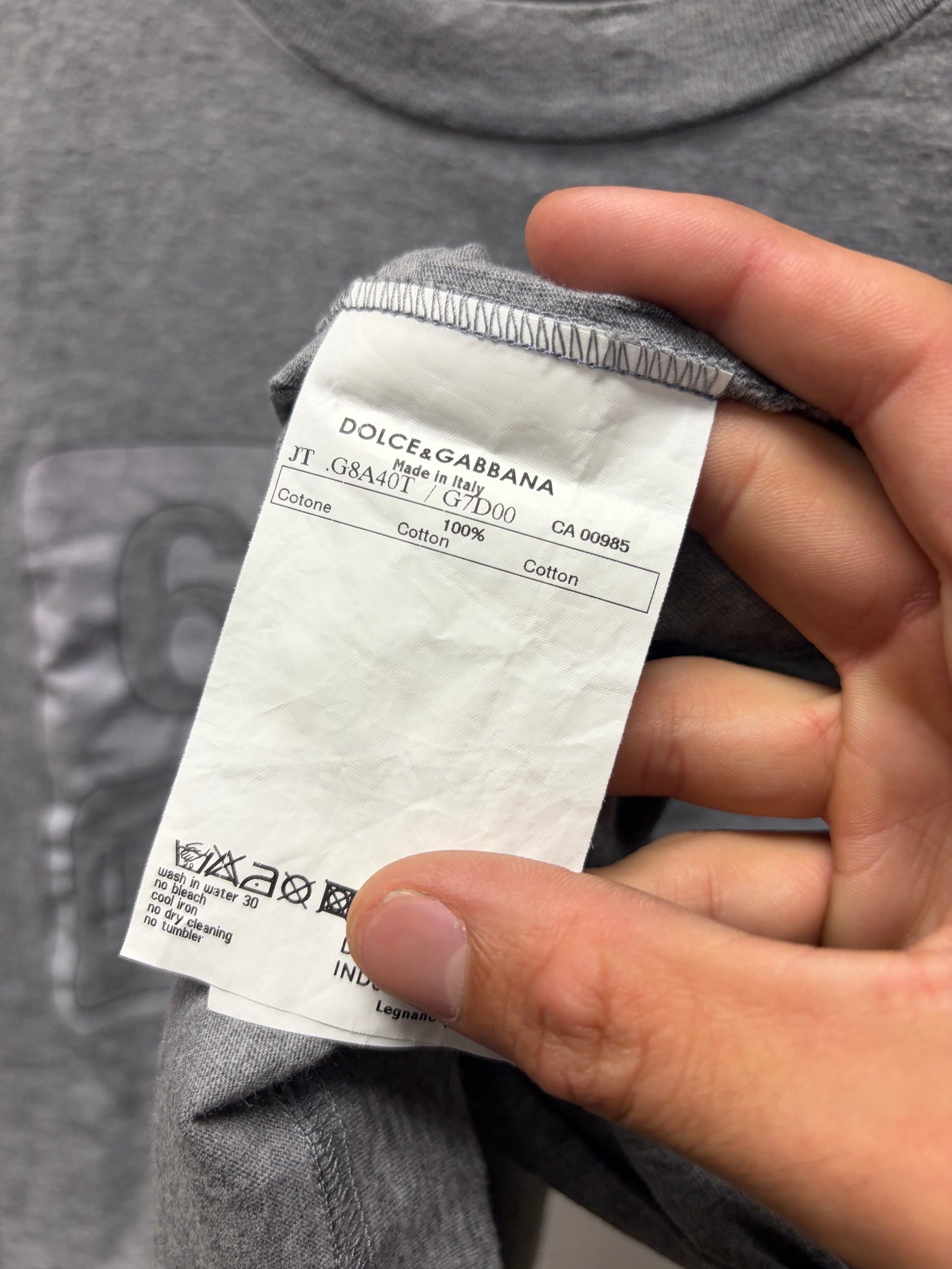 2000s Dolce & Gabbana ‘Love is Future’ Grey License Plate T-Shirt