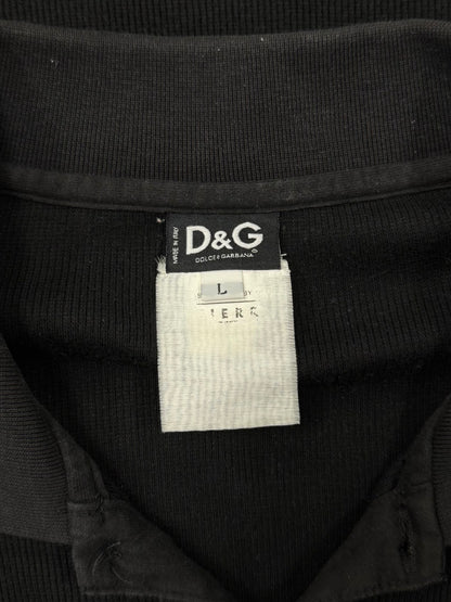 2000s Dolce & Gabbana Ribbed Long Sleeve Polo