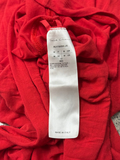 SS2017 Rick Owens ‘Walrus’ Red Silk Level T-Shirt