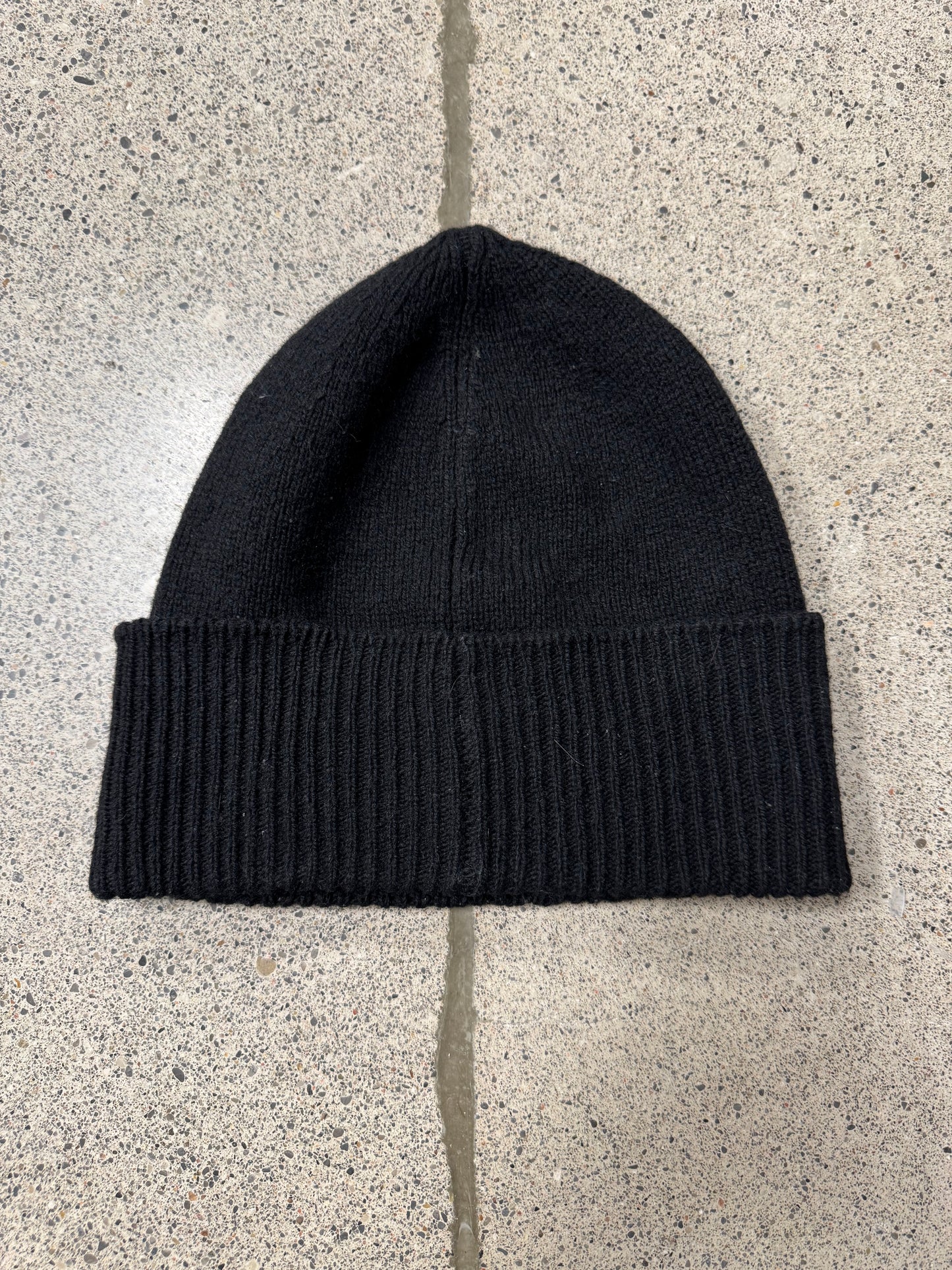 Marni Wool ‘Appliqué’ Logo Black Ribbed Beanie