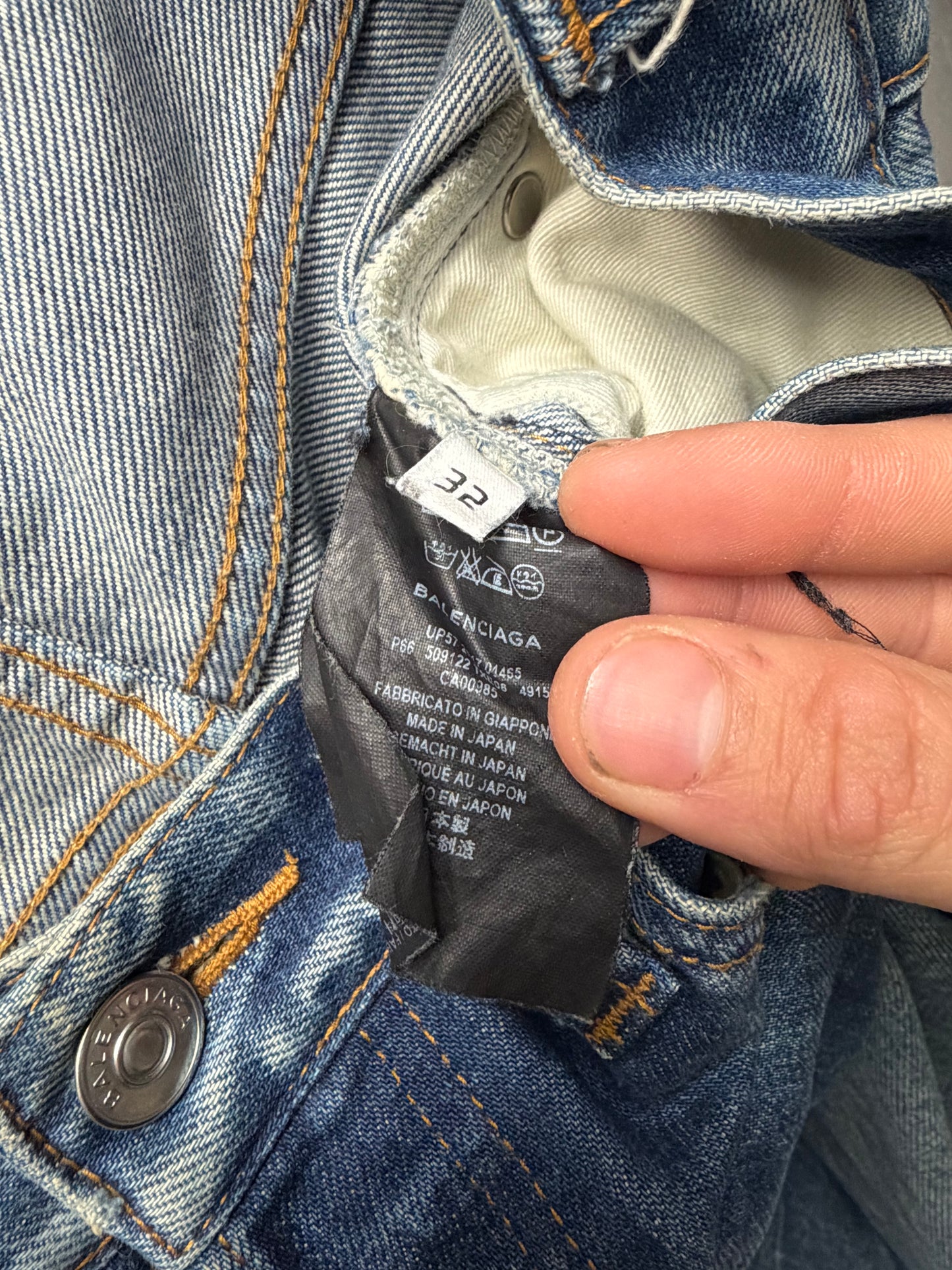 2017 Balenciaga Washed Blue Bootcut Denim