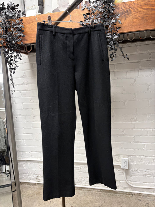 Vintage Miu Miu Black Wool Pleated Straight Leg Trousers