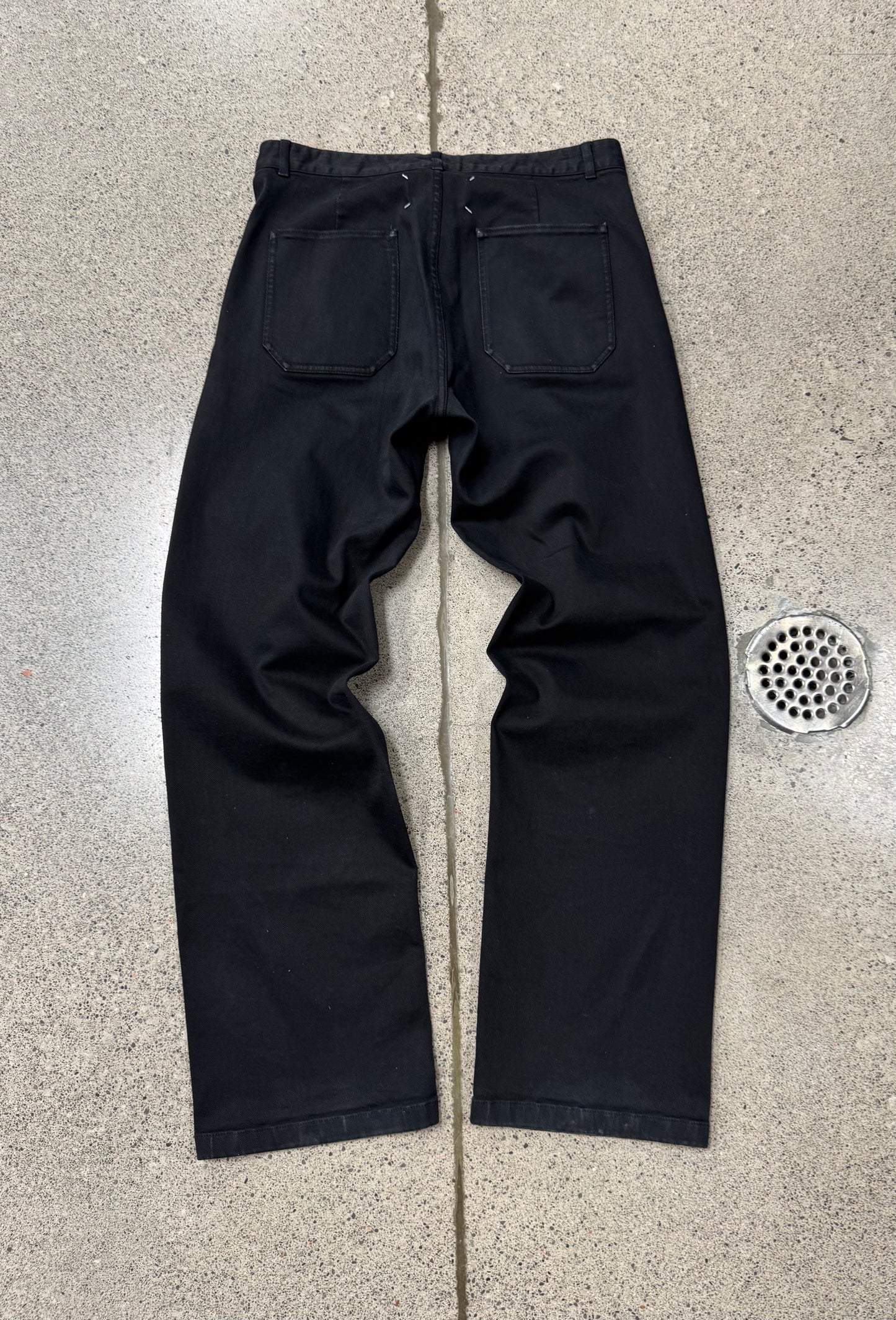 SS2017 Maison Margiela ‘Leather Handle’ Zip Closure Wide Leg Pants