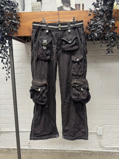 SS2003 Dolce & Gabbana Black Garment Dyed ‘Hunting’ Cargo Pants