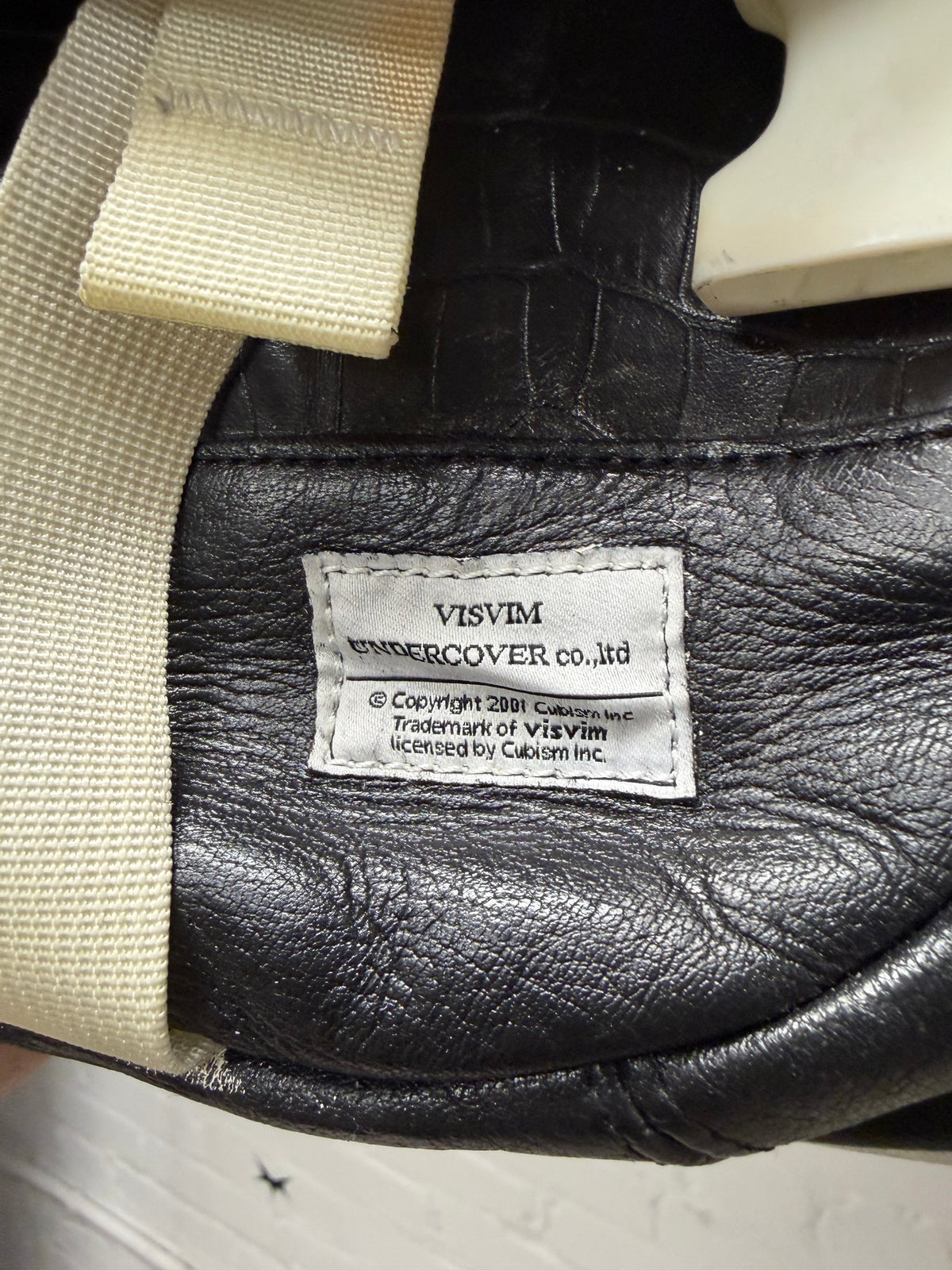 AW2007 Undercover x Visvim ‘E-Cat 23L’ Ballistic Black Deerskin Leather Jumbo Messenger Bag