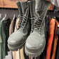 Balenciaga Distressed Canvas Military Green ‘Strike’ Combst Boots
