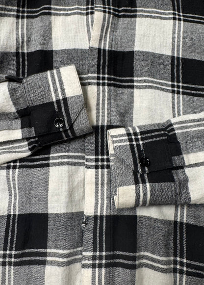 2017 Saint Laurent Plaid Black/Natural White Plaid Patterned Flannel