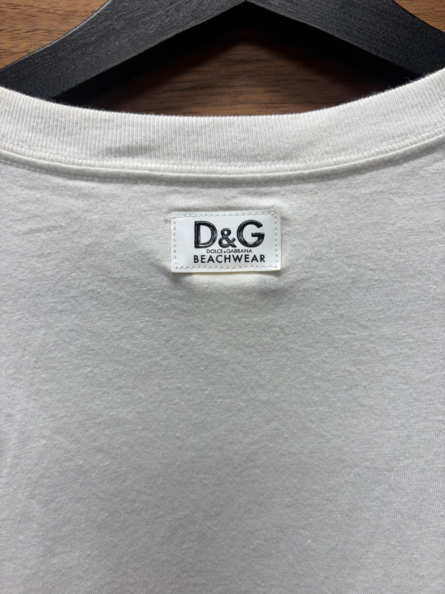 2000s Dolce & Gabbana ‘Beachwear’ White Graphic T-Shirt