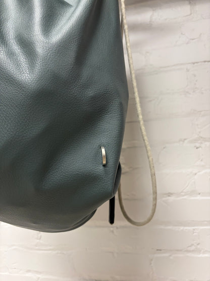 AW2022 Rick Owens ‘Strobe’ Teal/Pearl Leather Drawstring Backpack