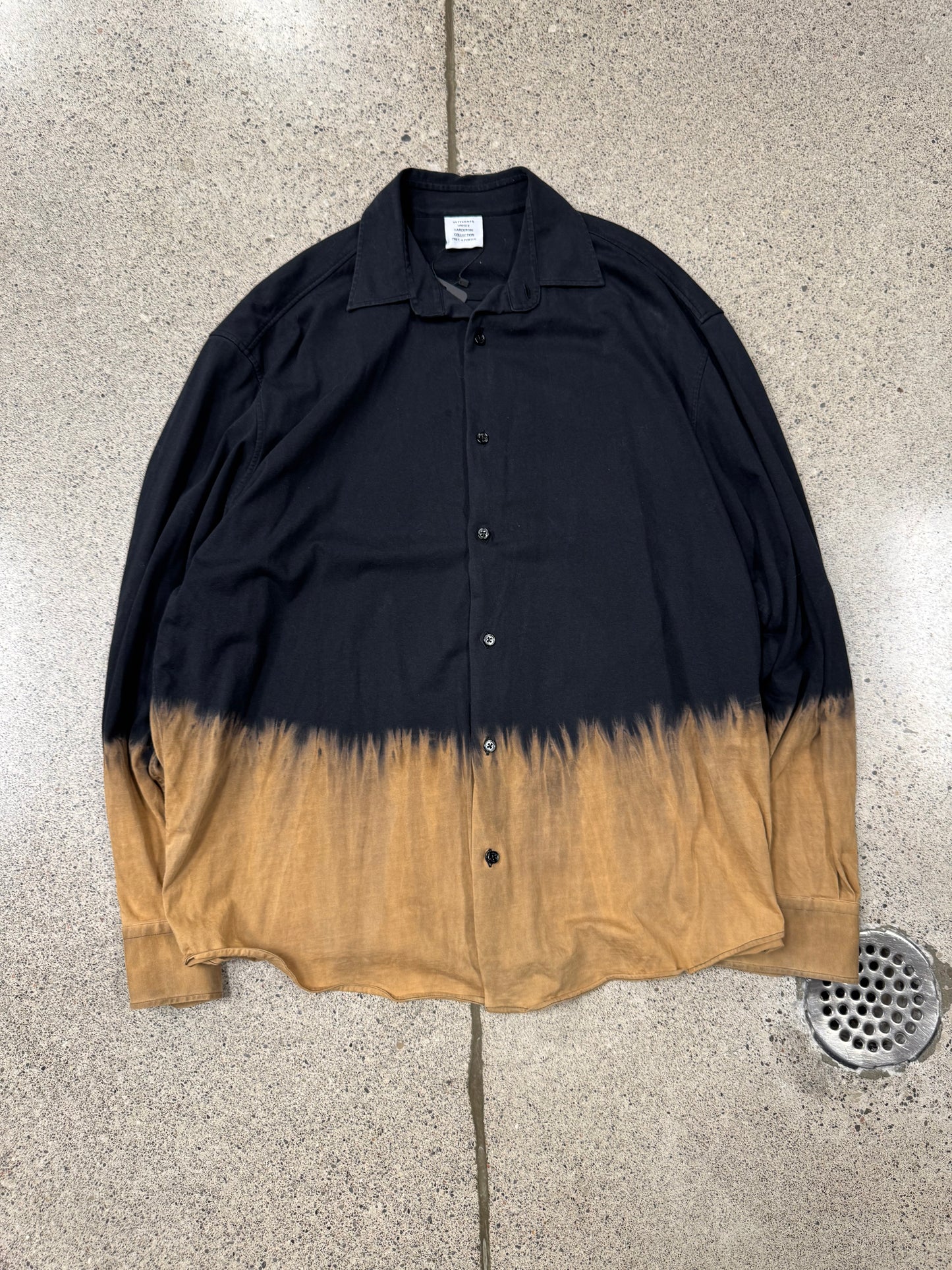 Vetements ‘Bleach Dye’ Polo Long Sleeve Top