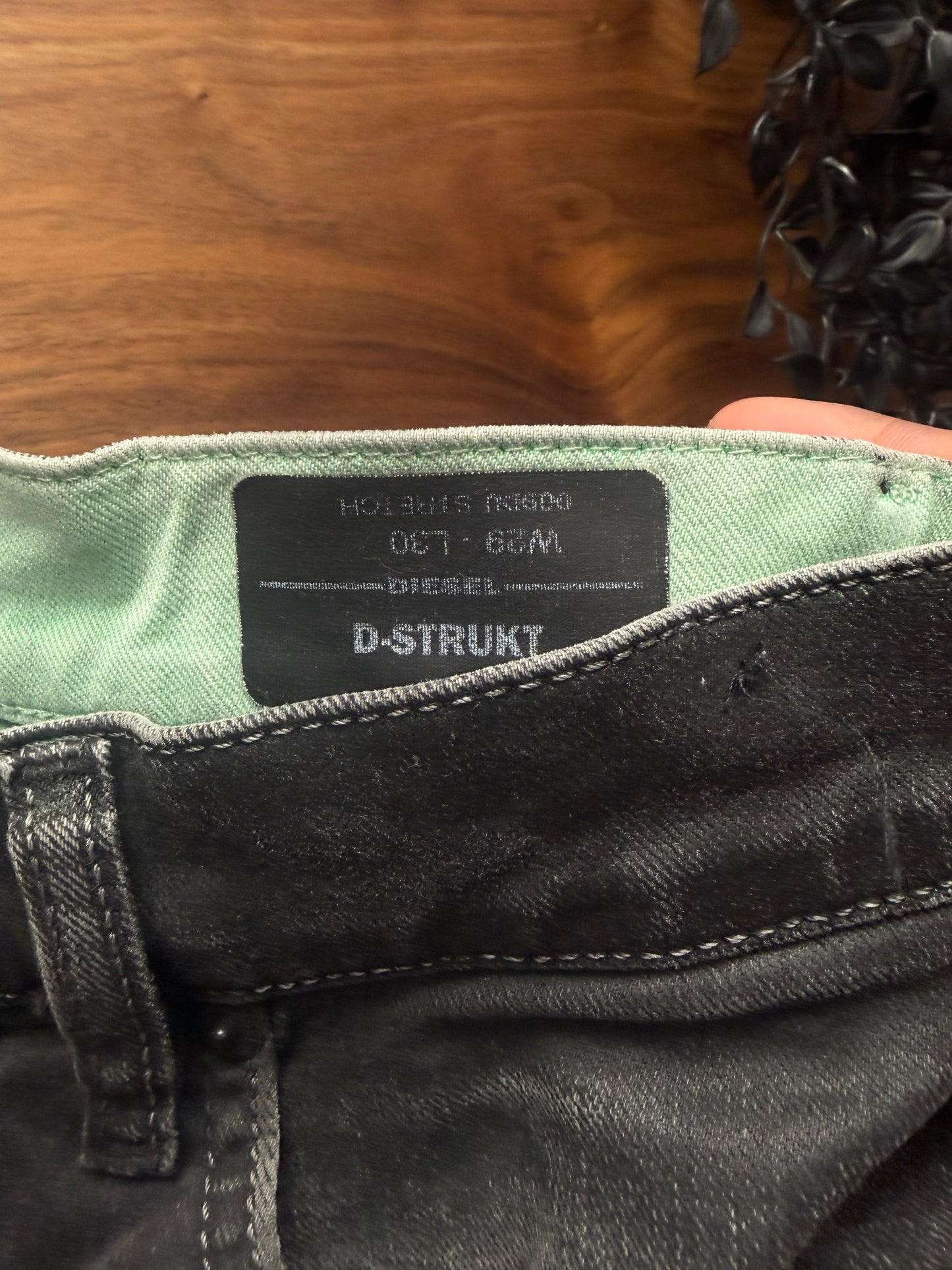 Diesel ‘D-Struct’ Waxed Black Skinny Jeans