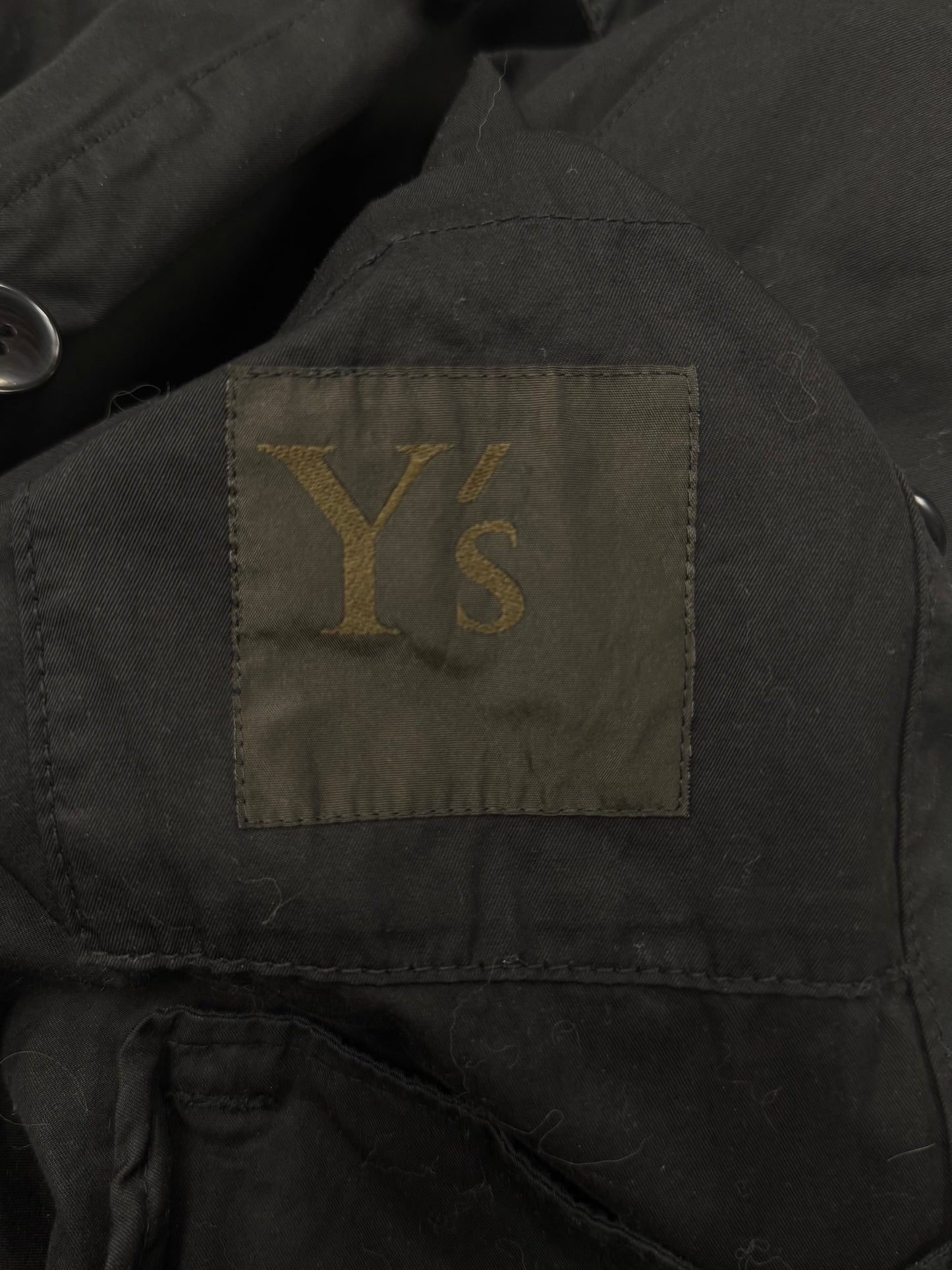 Yohji Yamamoto ‘Y’s’ Double Breasted Black Poplin Coat