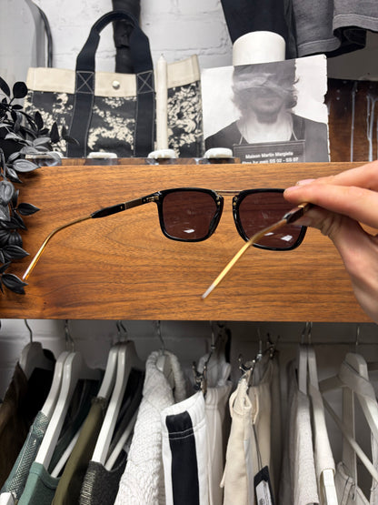 Gucci ‘GG0842S’ Square Frame Black/Gold Sunglasses